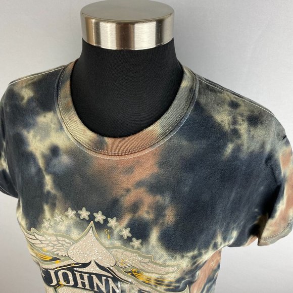 Johnny Cash S Man In Black Multicolor Tie Dye Graphic T-Shirt Tee Short Sleeve - Picture 3 of 12